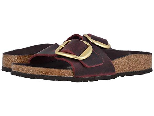 Unisex Madrid Big Buckle Waxy Leather Zinfandel