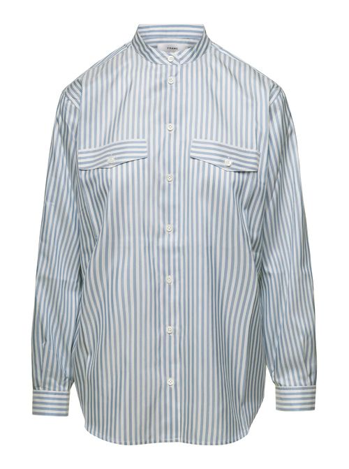 Femme Pocket Silk Striped Shirt