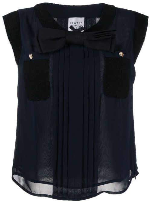 Bow-detail top - Blue
