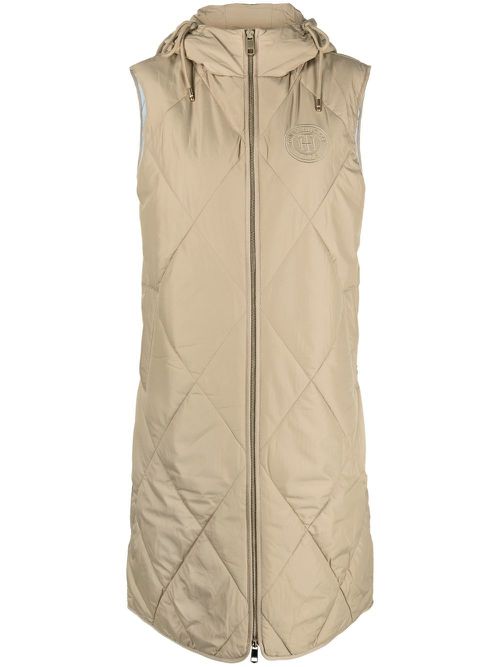 Sorona quilted long vest - Neutrals