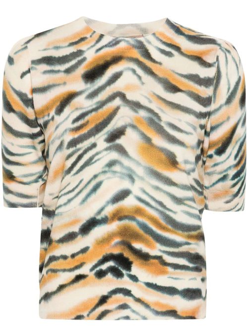 Tiger-print sweater - Neutrals