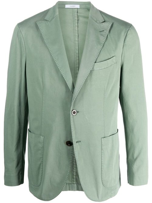 Single-breasted stretch-cotton blazer - Green