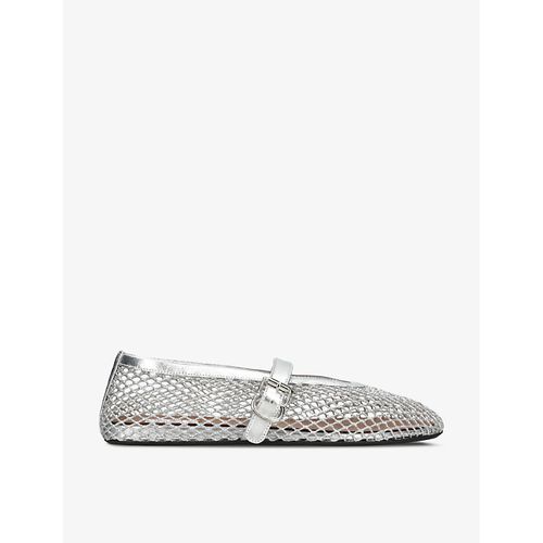 Womens Cut-Out Mesh Ballerina Flats