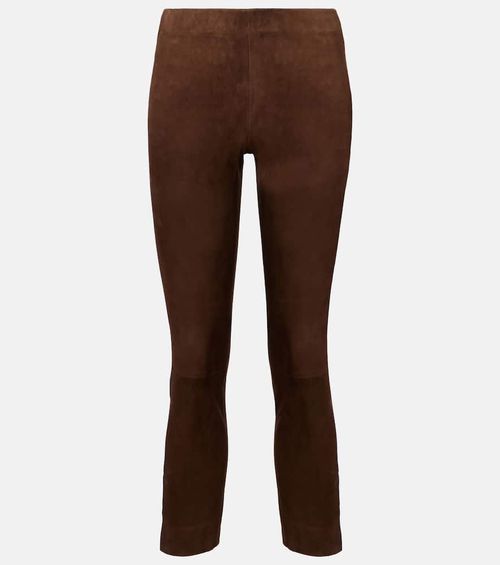 Suede slim pants