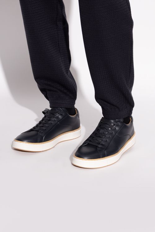 Leather Sports Shoes, Men's, Black