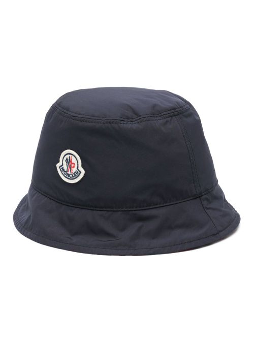Logo-patch bucket hat - Blue