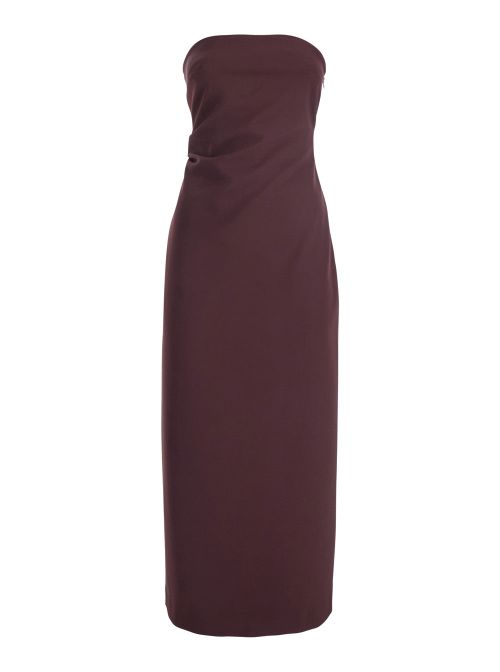 Strapless Bustier Dress — Burgundy