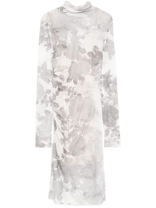 Floral-print mini dress - Grey