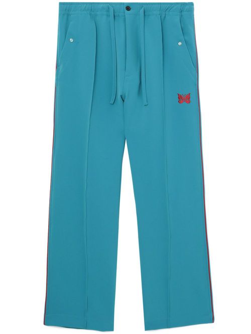 Stripe-detail elasticated-waist track pants - Blue
