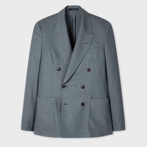 A Suit To Travel In - Blue Marl Double-Breasted Wool Blazer