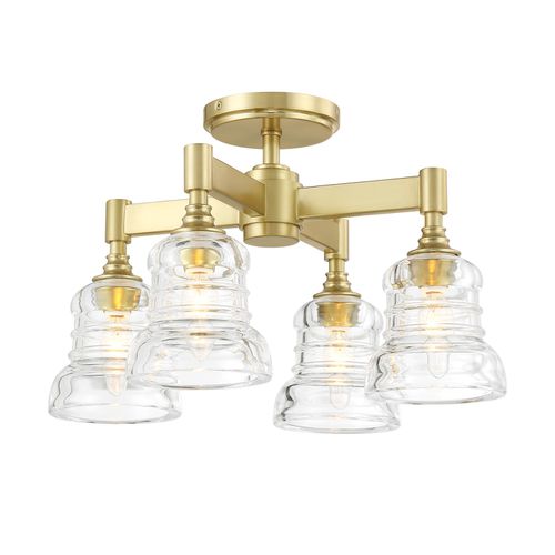 Aged Brass Semi Flush Mount from the Gregory Collection