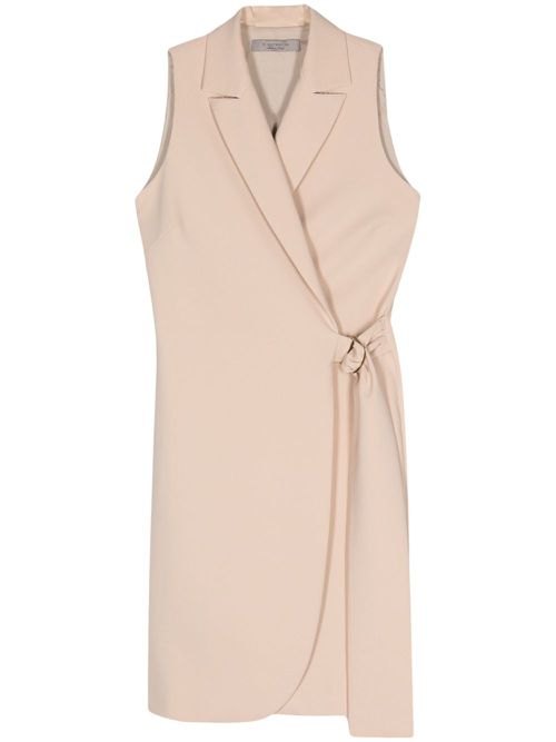Crepe wrap midi dress - Neutrals