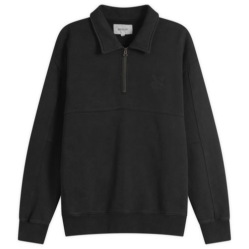 Men's Green Man Quarter Zip Sweatshirt in Ash