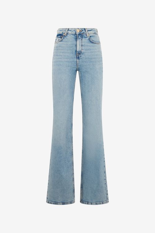 Light Blue Flared Jeans With Monogram Rc