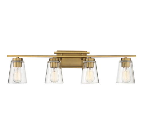 Savoy House Calhoun 4-Light Bathroom Vanity Light in Warm Bras