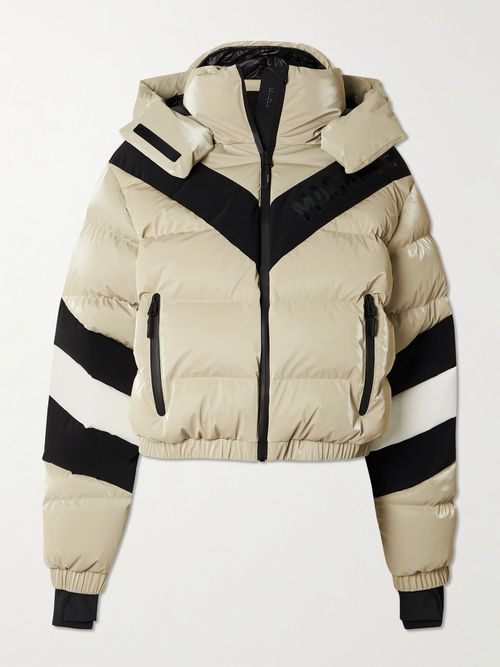 Kairi Hooded Cropped Quilted Down Ski Jacket - Taupe