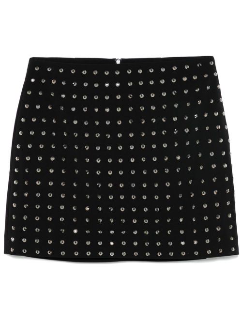 Large-rhinestone mini skirt - Black