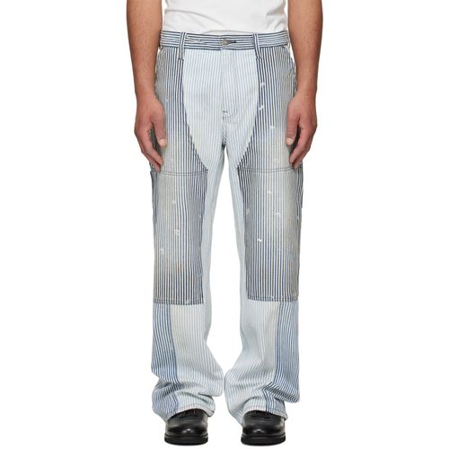 Blue & White Max Hickory Stripe Union Work Jeans