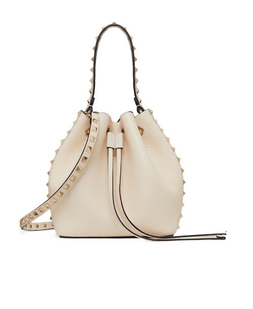 Rockstud leather bucket bag