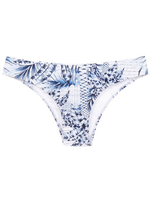 Palm-tree print bikini bottoms - Blue
