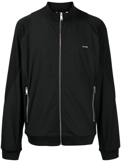 Logo-embroidered track jacket - BLACK