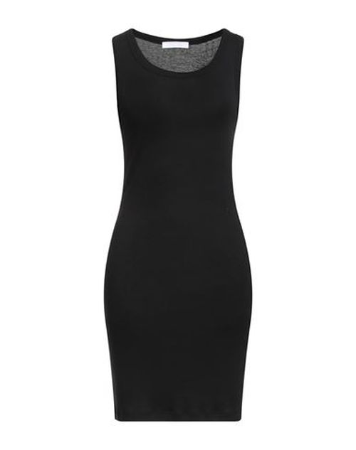 Woman Mini dress Black Size L Pima Cotton, Modal