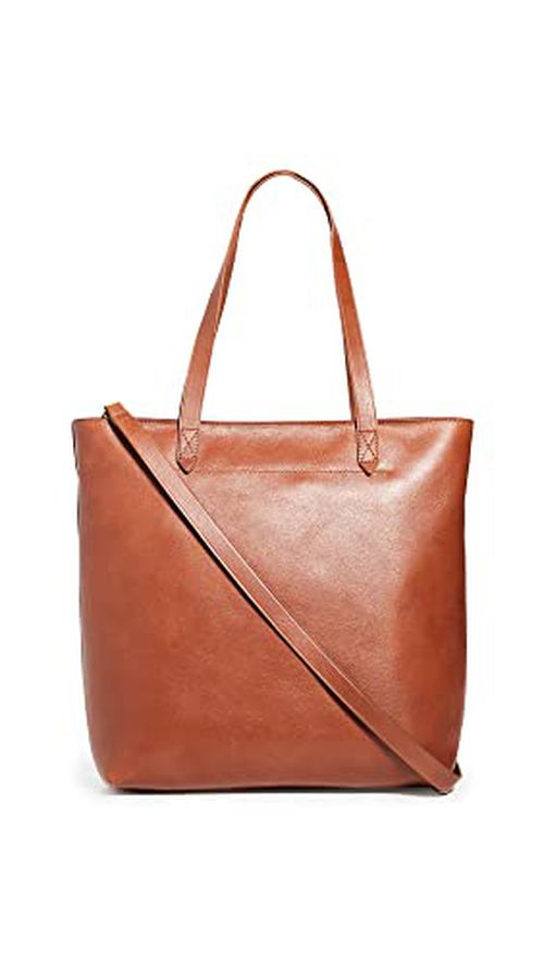 Madewell Women's The Zip-Top Medium Transport Tote, English Saddle, Tan, Brown, One Size