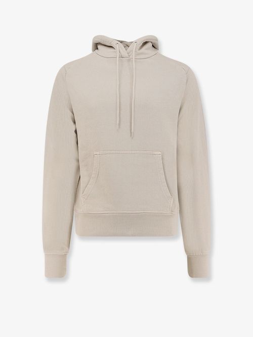 Hooded Cotton Sweatshirt — Beige