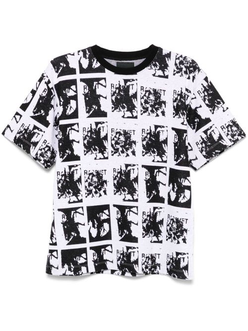 Patterned-jacquard T-shirt - Black