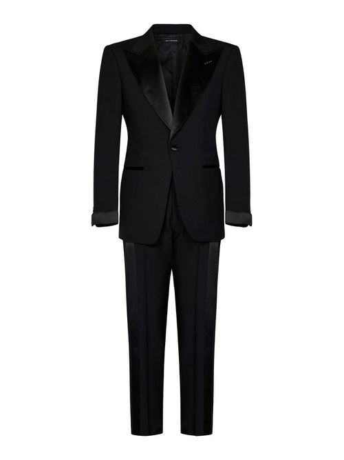 Black Cool Wool Groom Tuxedo Suit