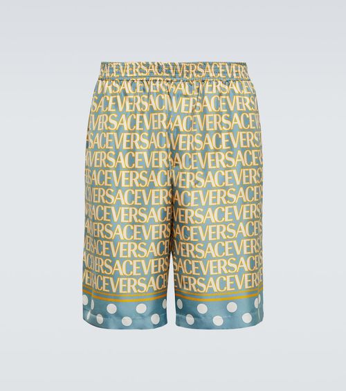 Allover silk shorts