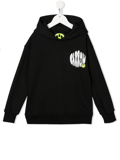 Logo-print cotton hoodie - Black