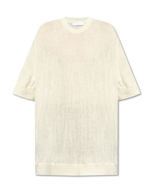 Helmut Lang Crushed Logo Intarsia Knitted T-Shirt