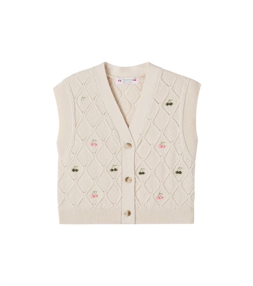 LYS embellished wool and cotton vest