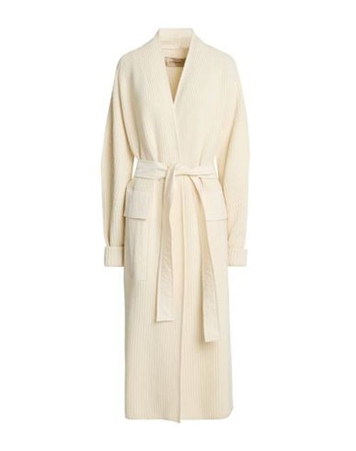 Woman Coat Ivory Size 10 Virgin Wool, Cashmere