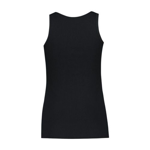 Ribbed Cotton Tank Top — Black