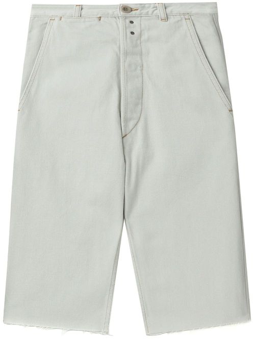 Knee-length denim shorts - Grey