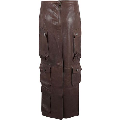 Fermas.Club Leather Cargo Long Skirt