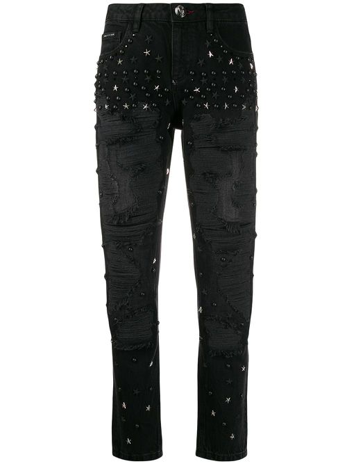 Boyfriend Stars embellished jeans - Black