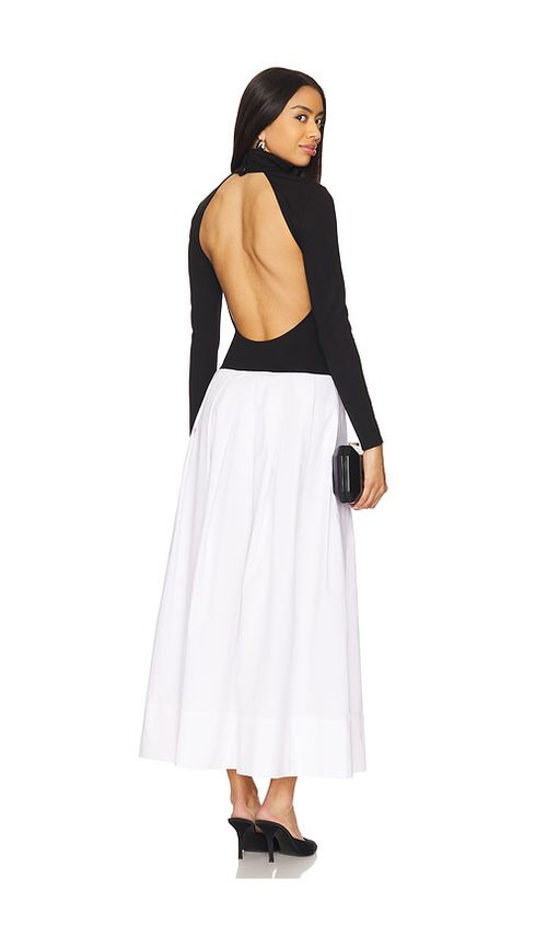 Lovers and Friends Sol Midi Dress in Black,White.  XS. Also in L, M, S