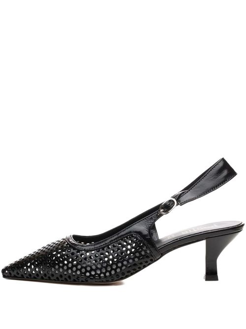Leather heeled sandals - Black
