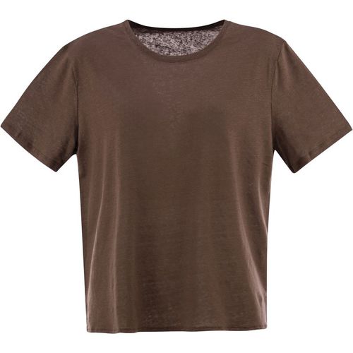 Majestic Linen Crew Neck T Shirt