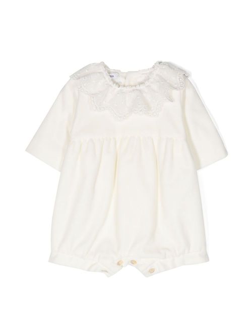 Piccolo Cà Foscari velvet romper - White