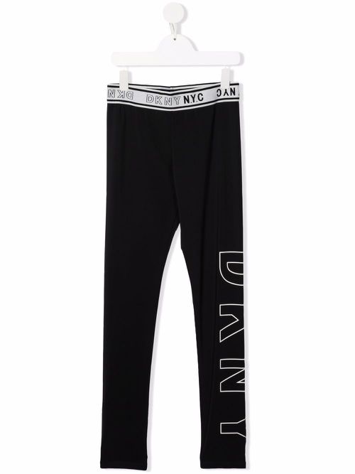 TEEN logo-print leggings - Black