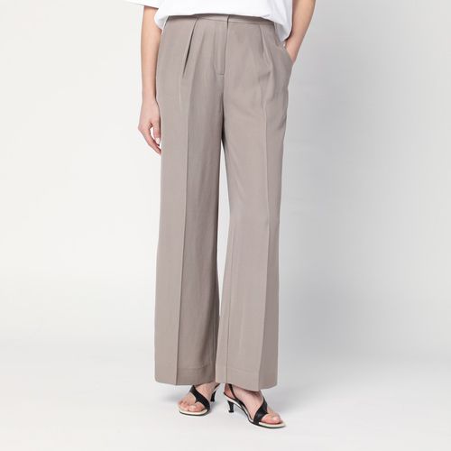Ash grey trousers in linen blend
