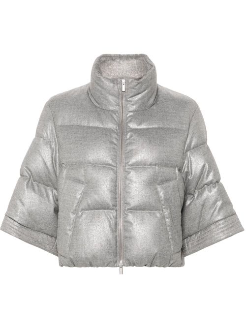 Glitter-embellished puffer jacket - Grey