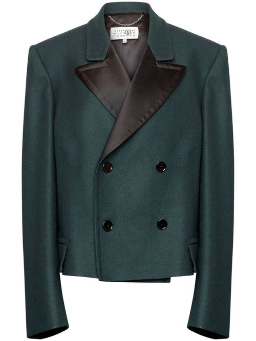 Double-breasted over-sized blazer - Green