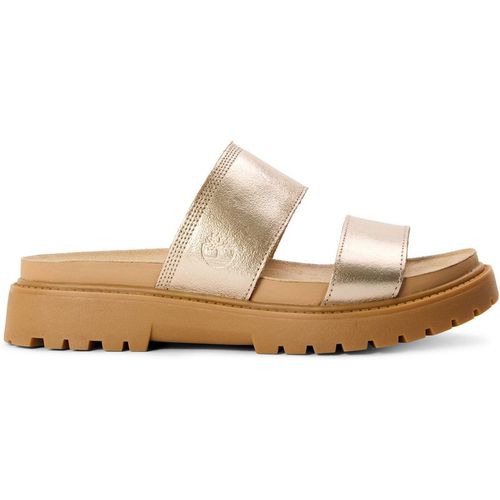 Timberland Womens Clairemont Way Metallic Slide Sandals in Gold