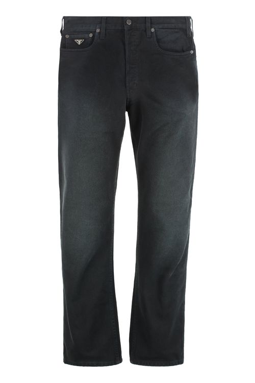 Straight-Leg Jeans with Engraved Logo Metal Hardware