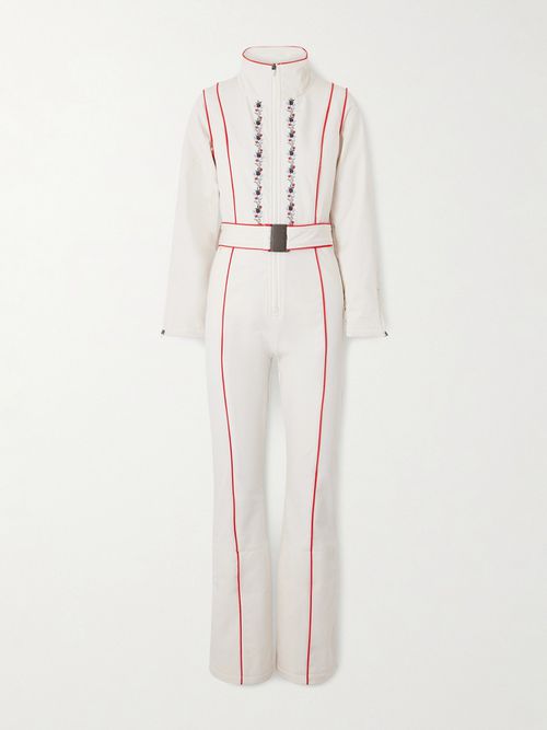 + Markarian Belted Embroidered Ski Suit - Cream